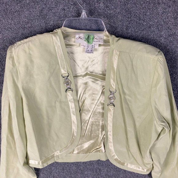 Lori Weidner Evenings Jacket Size 8 Women's Green Rayon Blend Made In Canada - Picture 2 of 8